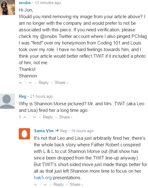 Shannon Morse PCMag Response Article Comments